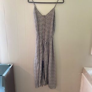 Midi black and white button up dress